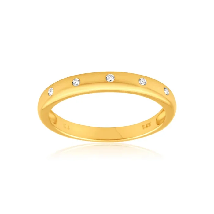 9ct Yellow Gold 5 Diamond Ring