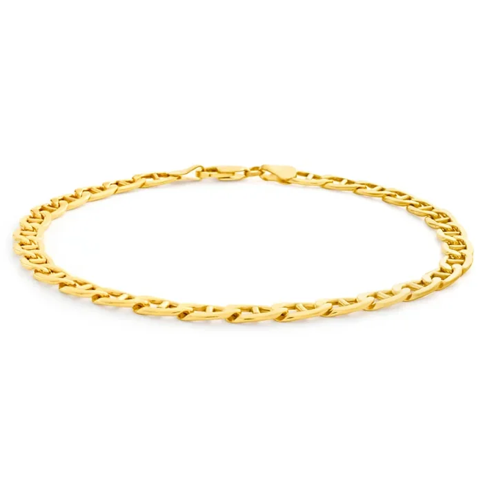 9ct Yellow Gold Alluring Silver Filled Anchor Bracelet