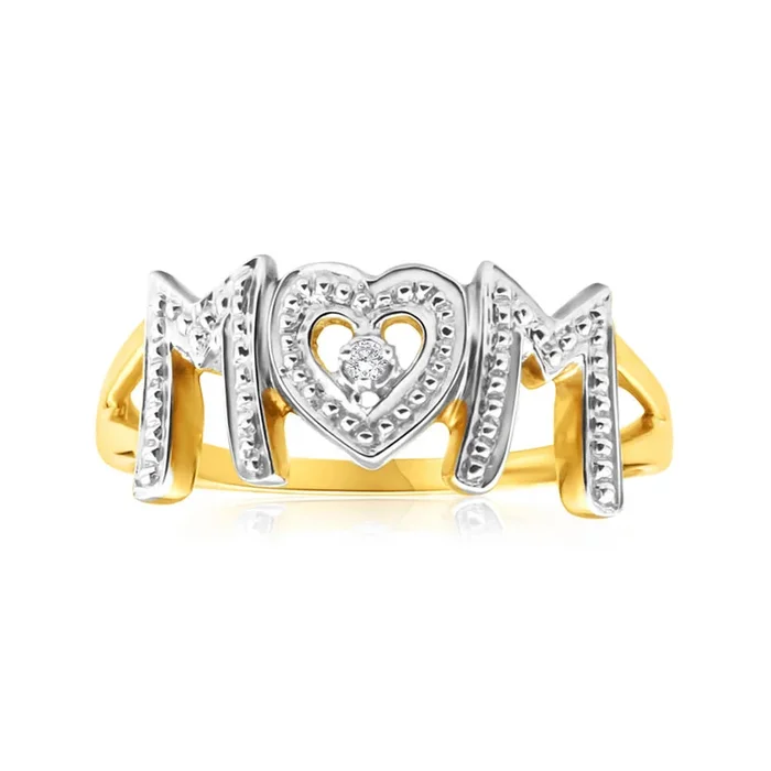 9ct Yellow Gold Beautiful Diamond Ring