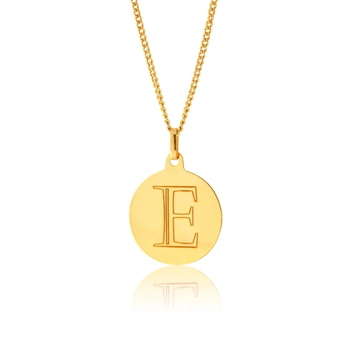 9ct Yellow Gold Charm With Initial “E” Pendant