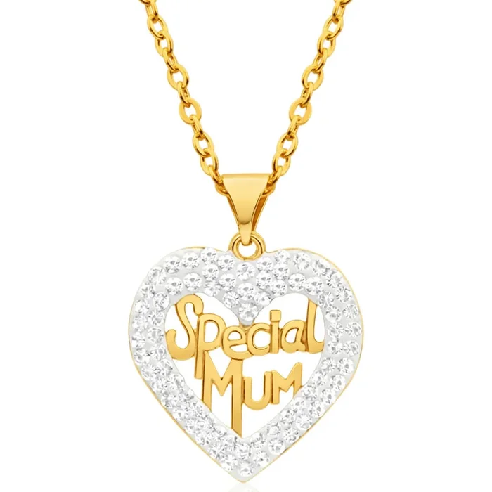 9ct Yellow Gold Crystal Pendant