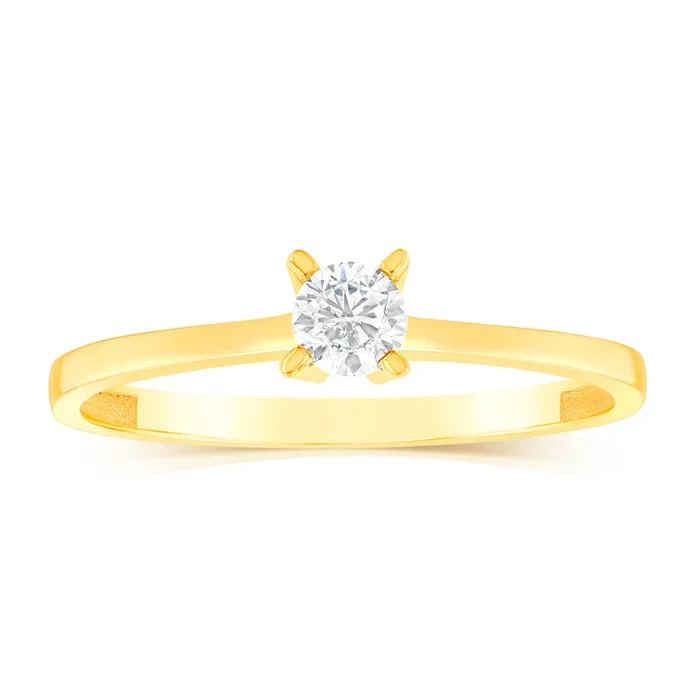 9ct Yellow Gold Cubic Zirconia Cocktail Ring