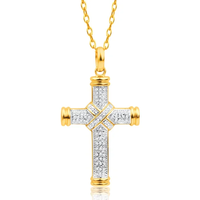 9ct Yellow Gold Exquisite Diamond Pendant