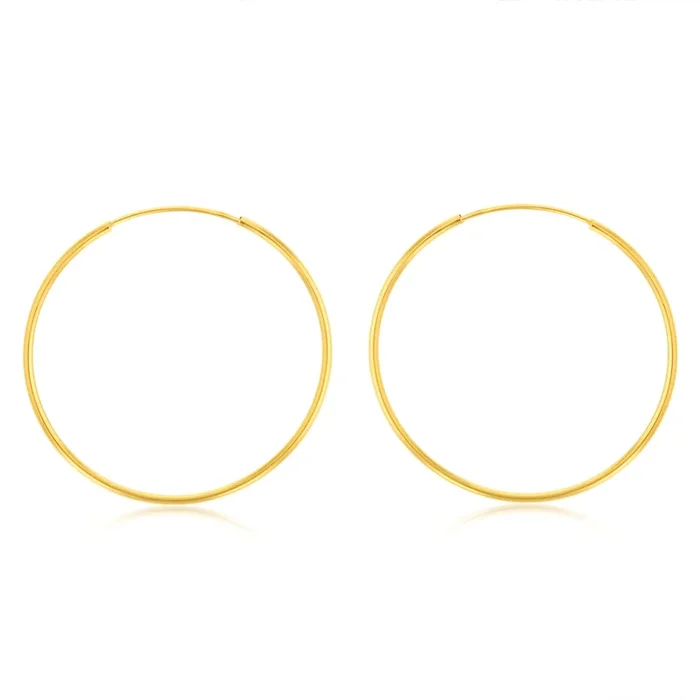 9ct Yellow Gold Fancy 25mm Sleeper Earrings