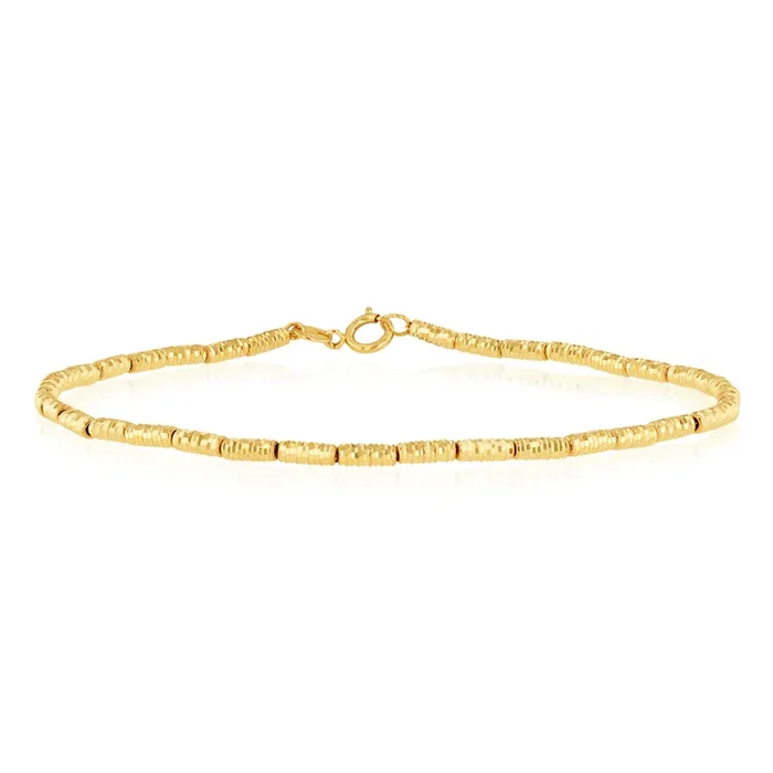 9ct Yellow Gold Fancy Elongated 19cm Bracelet