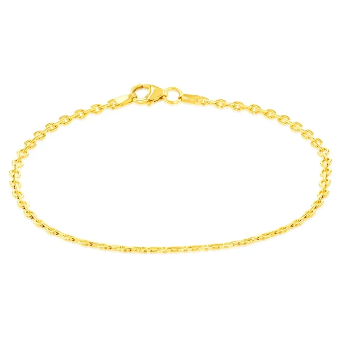 9ct Yellow Gold Fine Belcher 60 Gauge 19cm Bracelet