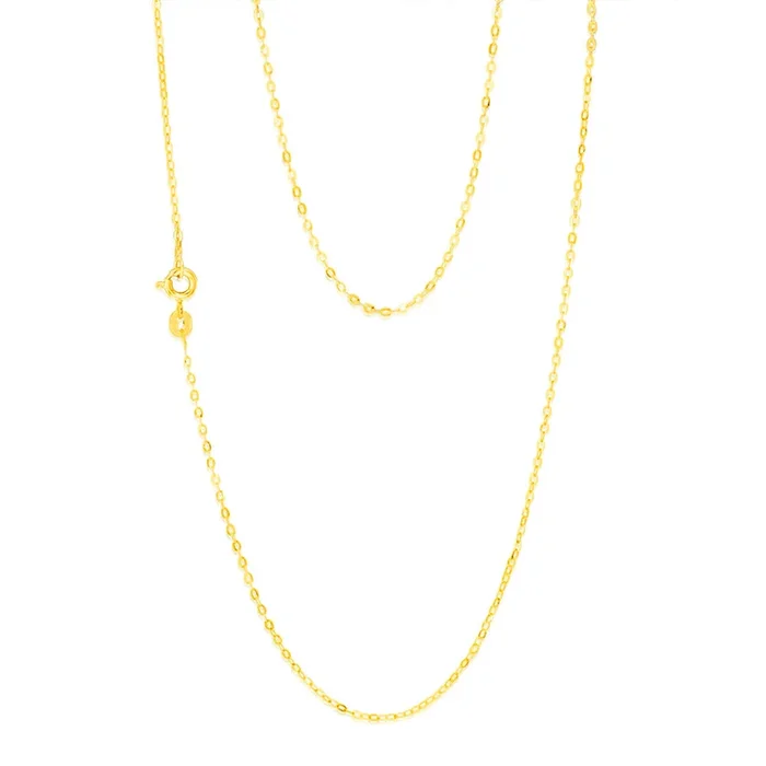 9ct Yellow Gold Fine Trace 35 Gauge 50cm Chain