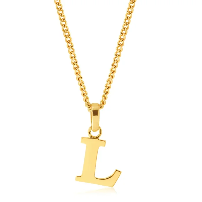 9ct Yellow Gold Initial “L” Pendant