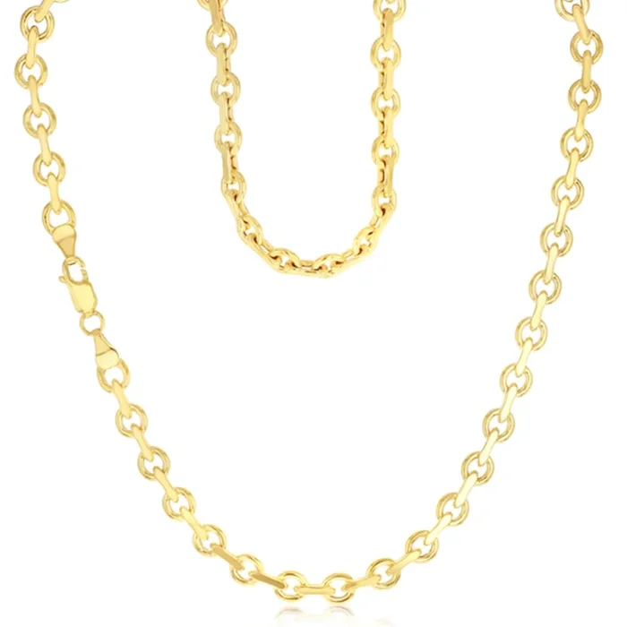 9ct Yellow Gold Link Chain Hollow 45cm Chain