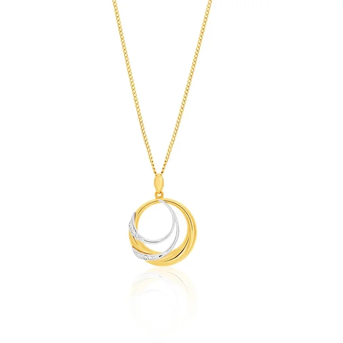 9ct Yellow Gold Magnificent Cubic Zirconia Pendant