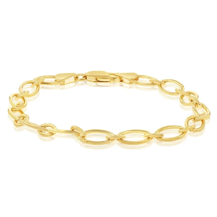 9ct Yellow Gold Silverfilled 120 Gauge 19cm Bracelet
