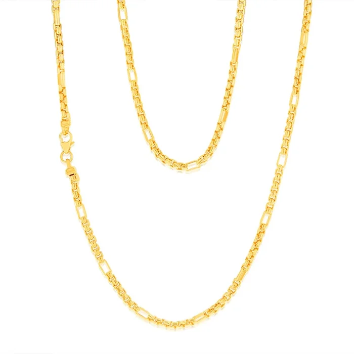 9ct Yellow Gold Silverfilled 55 Gauge Fancy 50cm Chain