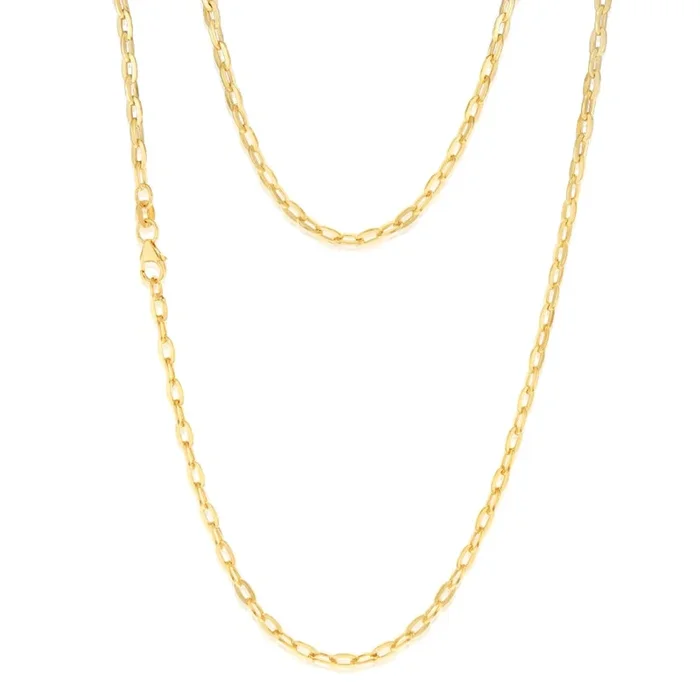 9ct Yellow Gold Silverfilled Paperclip 3mm 45cm Chain