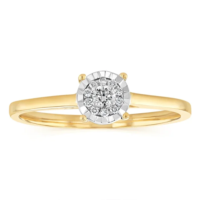 9ct Yellow Gold Solitaire Diamond Ring