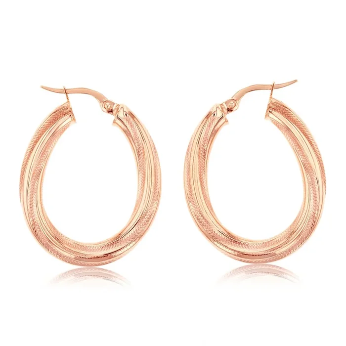 9ct Yellow Gold Twisted Hoop Earrings
