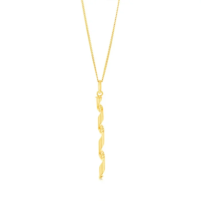 9ct Yellow Gold Twisted Pendant