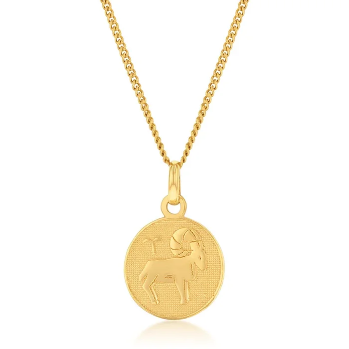 9ct Yellow Gold Zodiac Aries Pendant