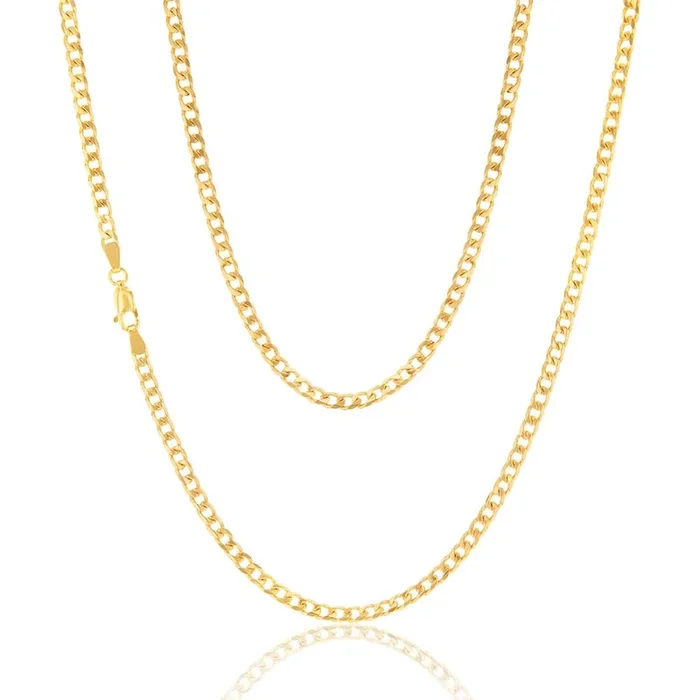 9ct Yellow Solid Gold 100 Gauge Curb 51cm Chain