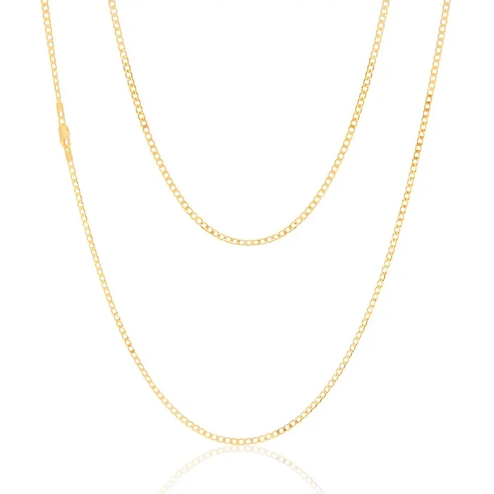 9ct Yellow Solid Gold 60 Gauge Curb 60cm Chain