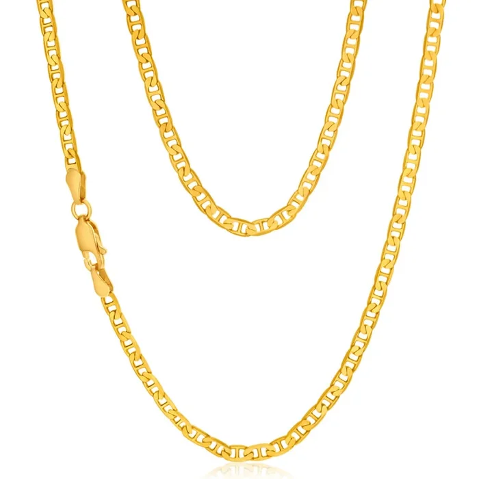 9ct Yellow Solid Gold 80 Gauge 60cm Anchor Chain