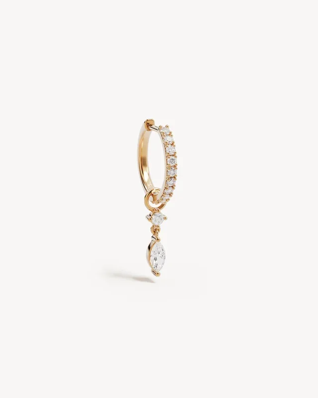 9k Solid Gold Sunkissed 0.3ct Lab-Grown Diamond Hoop