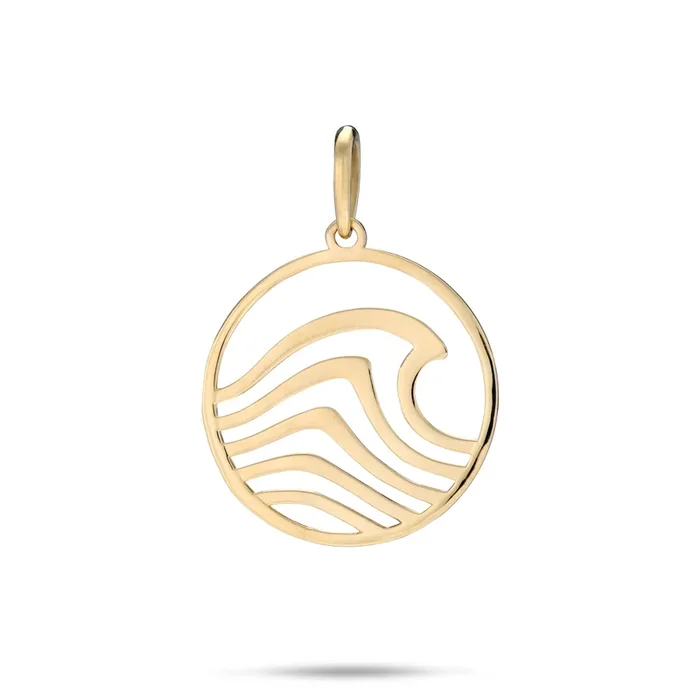 Abstract Nalu Pendant in Gold – 22mm