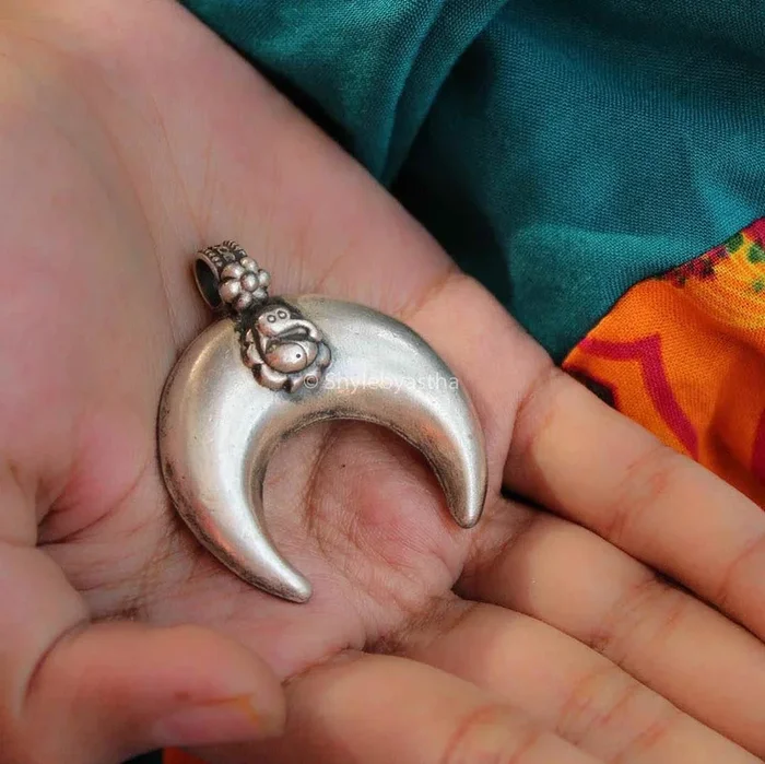 Adya Ganesha Crescent Moon Pendant