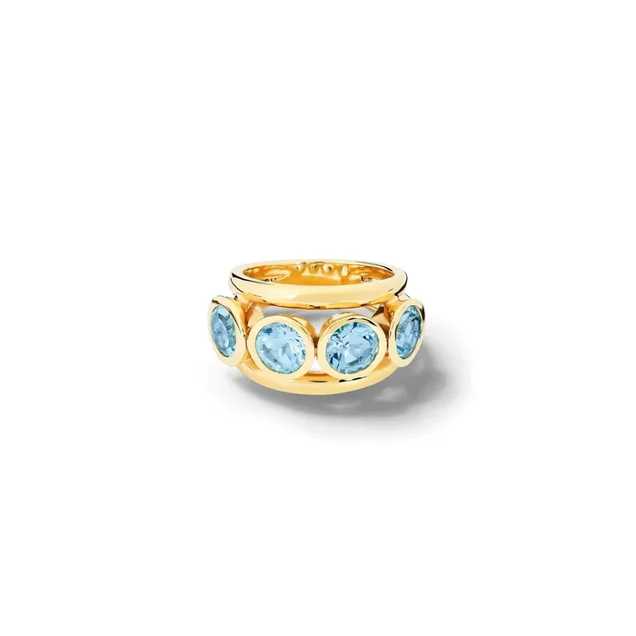 Aeneus Classic Ring Yellow Gold – Blue Topaz