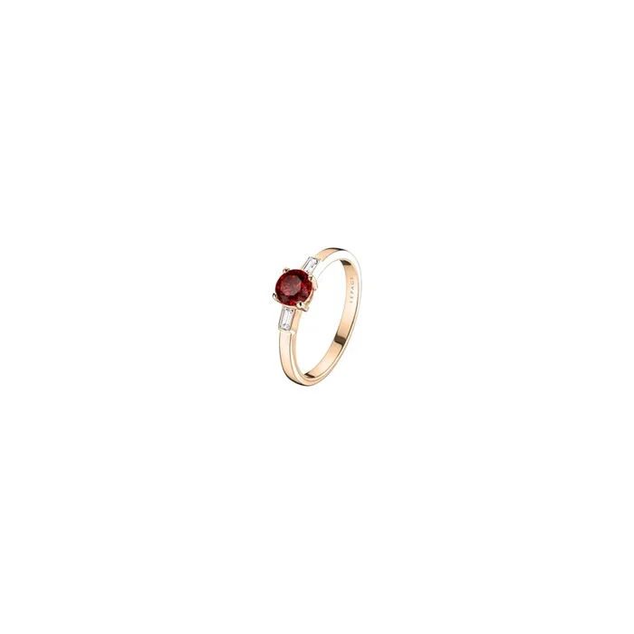 Albert engagement ring rose gold ruby diamonds | LEPAGE