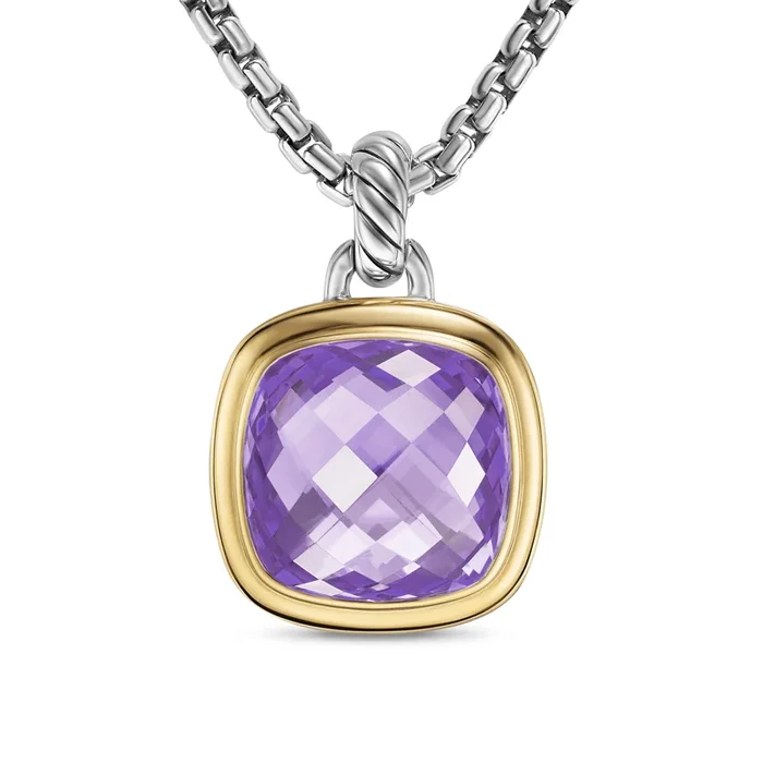 Albion® Pendant in Sterling Silver with 18K Yellow Gold and Amethyst, 15mm