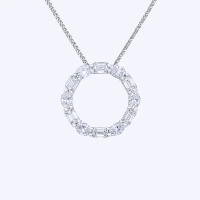 Alexandria Diamond Circle Pendant Necklace