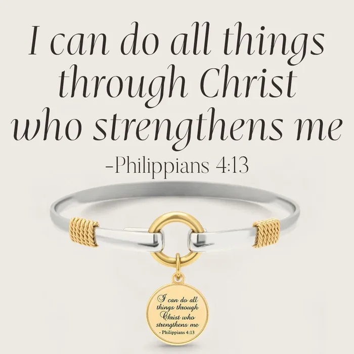 All Things Through Christ – Two-Tone Custom Charm Bracelet