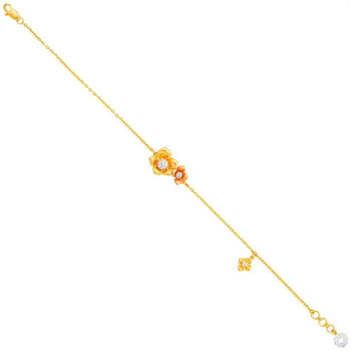 Alluring Minakari Bracelet With CZ in 22K Gold