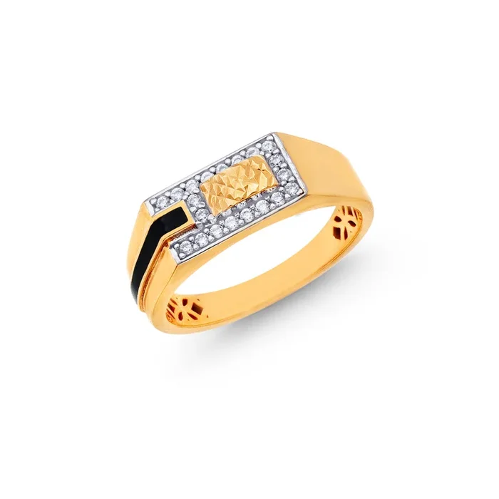 Alluring Minakari Ring With CZ in 22K Gold