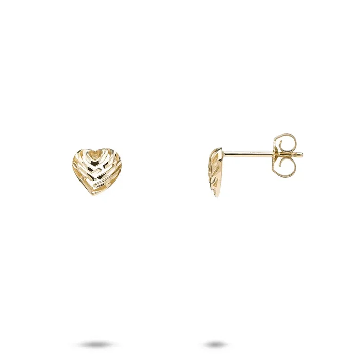 Aloha Heart Earrings in Gold – 7mm