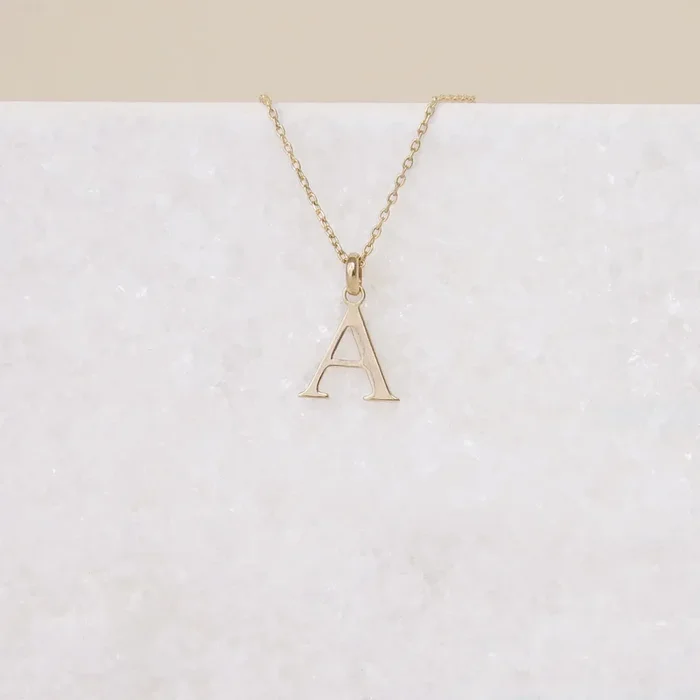 Alphabet letter pendant gold plated