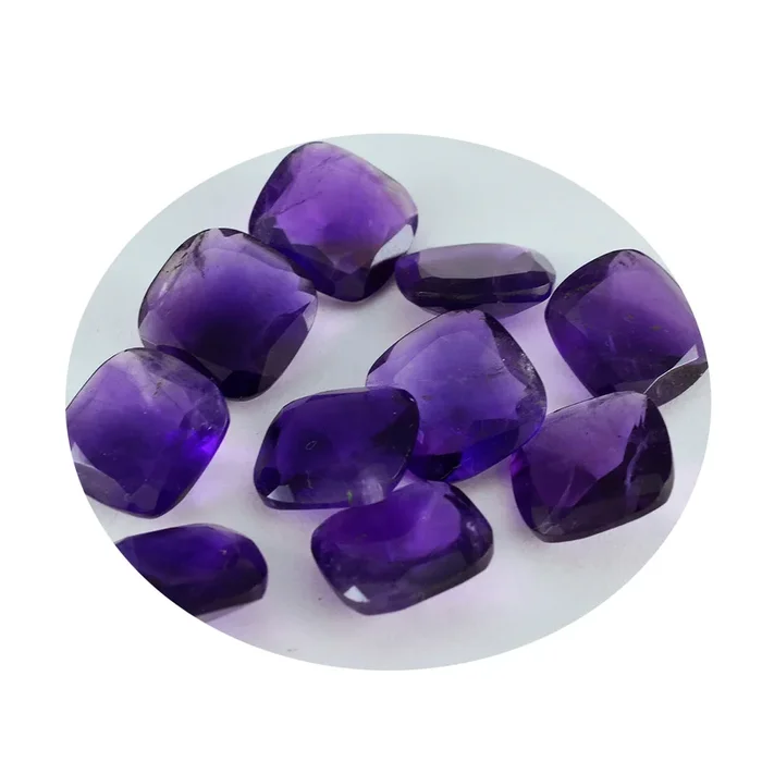 Amethyst 10PC Tiny 3×3 MM Cushion Faceted Purple Fiery Semi Precious Gems