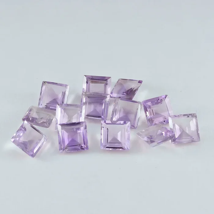 Amethyst 10PC Tiny 4×4 MM Square Faceted Purple Brilliant Semi Precious Loose Gems