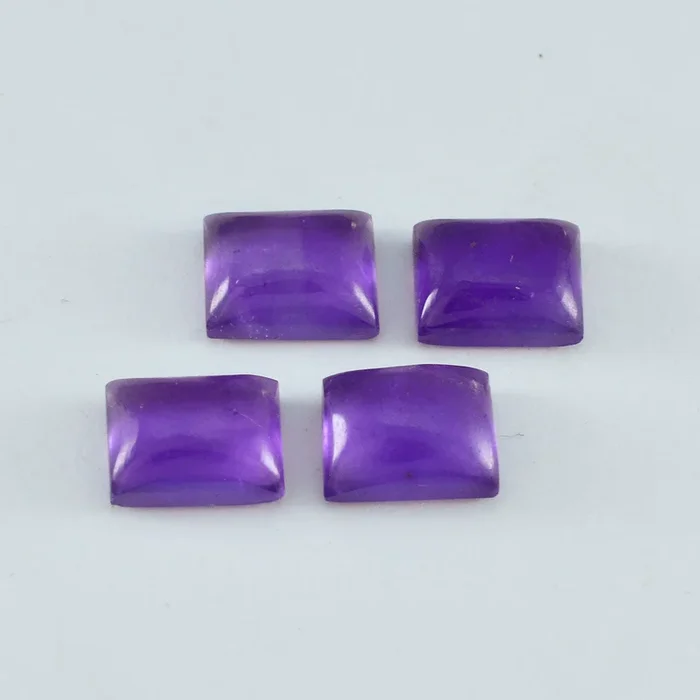 Amethyst 10PC Tiny 4×6 MM Emerald Cabochon Purple Fine semi Precious Gems