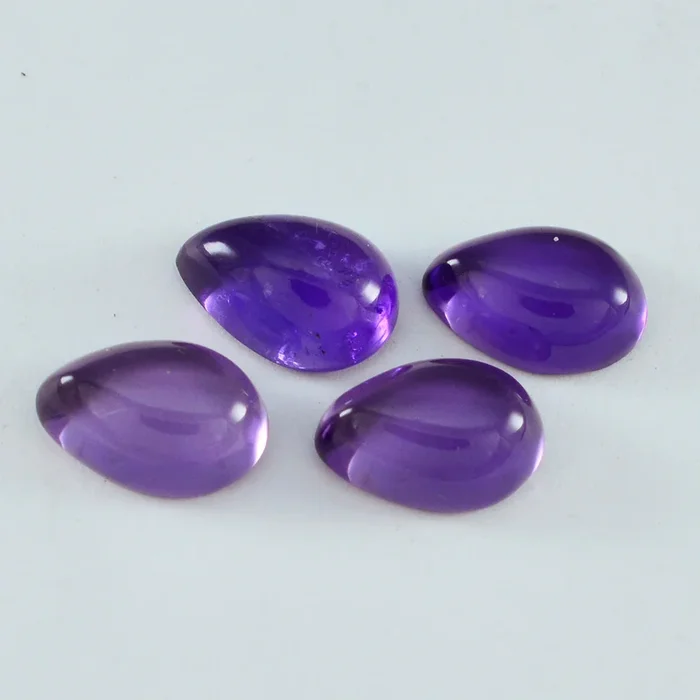 Amethyst 10PC Tiny 4×6 MM Pear Cabochon Purple Polished semi Precious Loose Gems