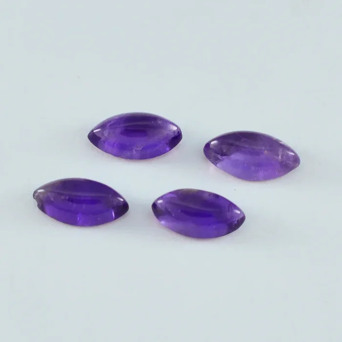 Amethyst 10PC Tiny 4×8 MM Marquise Cabochon Purple Shine semi Precious Precious Gemstone