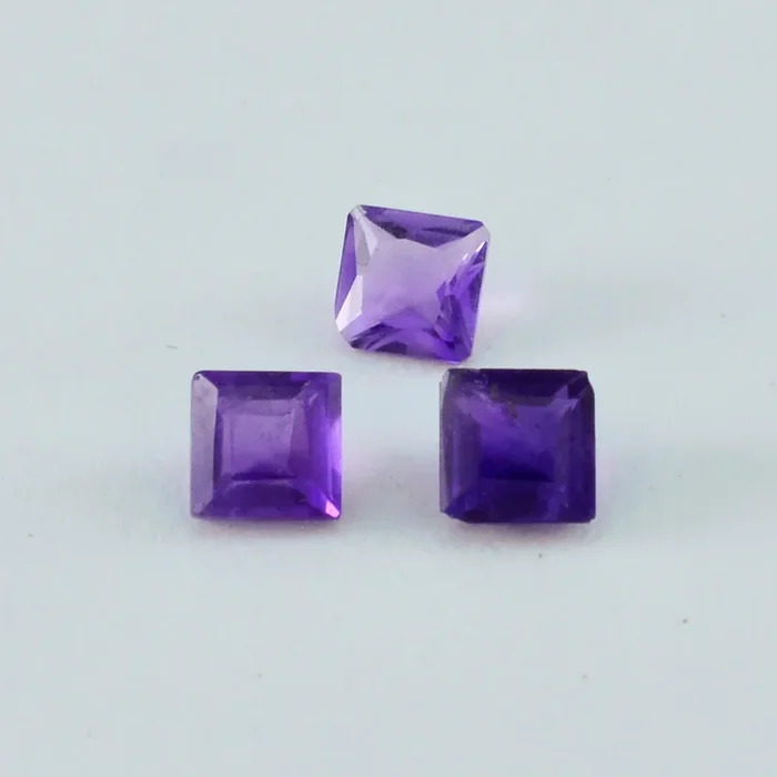 Amethyst 1PC Large 10×10 MM Square Faceted Purple Shine Semi Precious Loose Gemstones