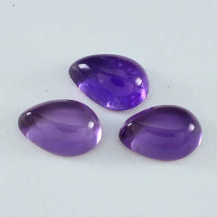 Amethyst 1PC Large 9×11 MM Pear Cabochon Purple Natural semi Precious Loose Gemstone