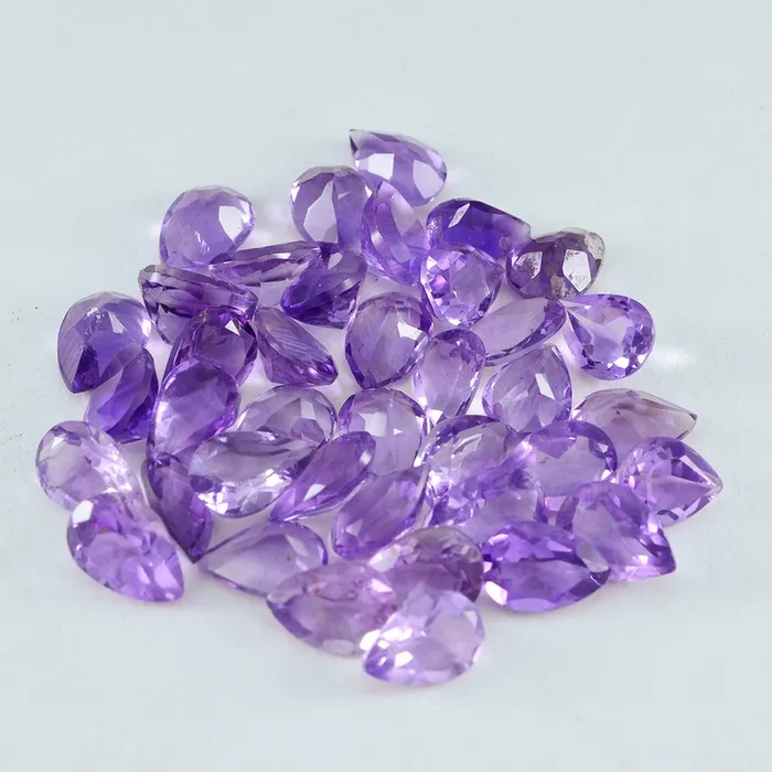 Amethyst 1PC Medium 7×10 MM Pear Faceted Purple Sparkling Semi Precious Gems