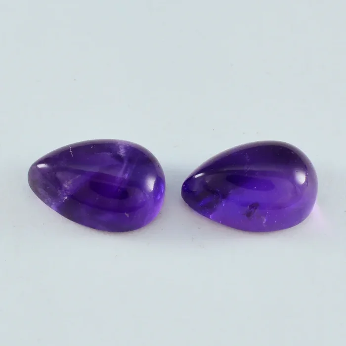 Amethyst 1PC Medium 8×10 MM Pear Cabochon Purple High-Quality semi Precious Loose Gems