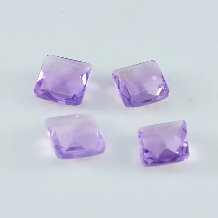 Amethyst 1PC Medium 9×9 MM Square Faceted Purple Lustrous Semi Precious Loose Gemstone