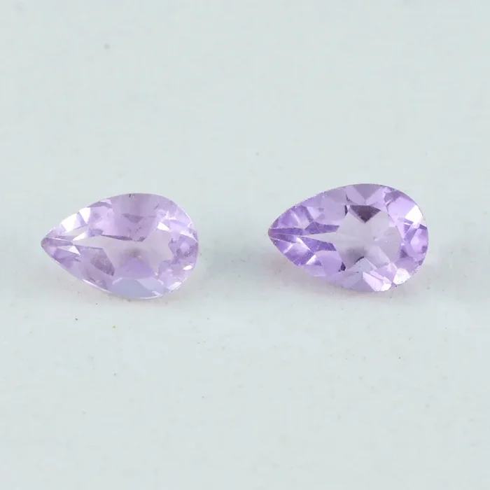 Amethyst 1PC Small 6×8 MM Pear Faceted Purple Pure Semi Precious Loose Gems