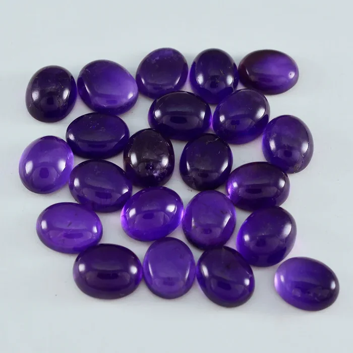 Amethyst 1PC Small 6×9 MM Oval Cabochon Purple Natural semi Precious Semi Precious Gemstone