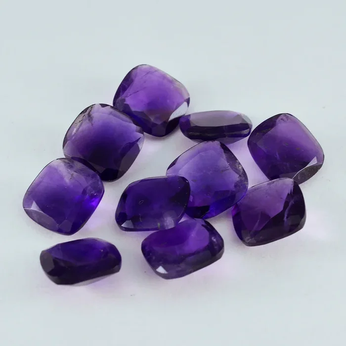 Amethyst 1PC Small 7×7 MM Cushion Faceted Purple Splendid Semi Precious Gems