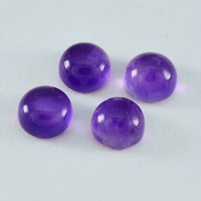 Amethyst 1PC Small 7×7 MM Round Cabochon Purple Pure semi Precious Loose Gems